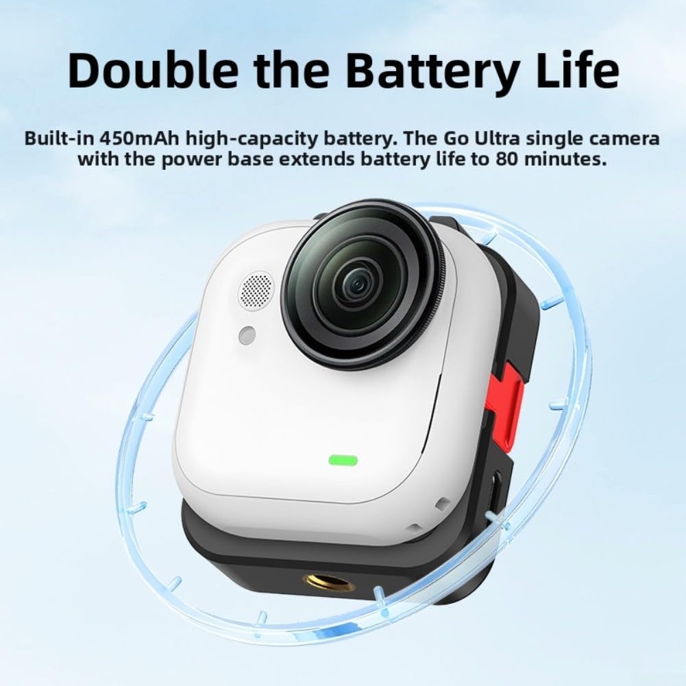 Station de charge magnétique sans fil, base de charge ultra portable ForInsta360 Go - Base de charge à dégagement rapide pour l'extérieur (noir)