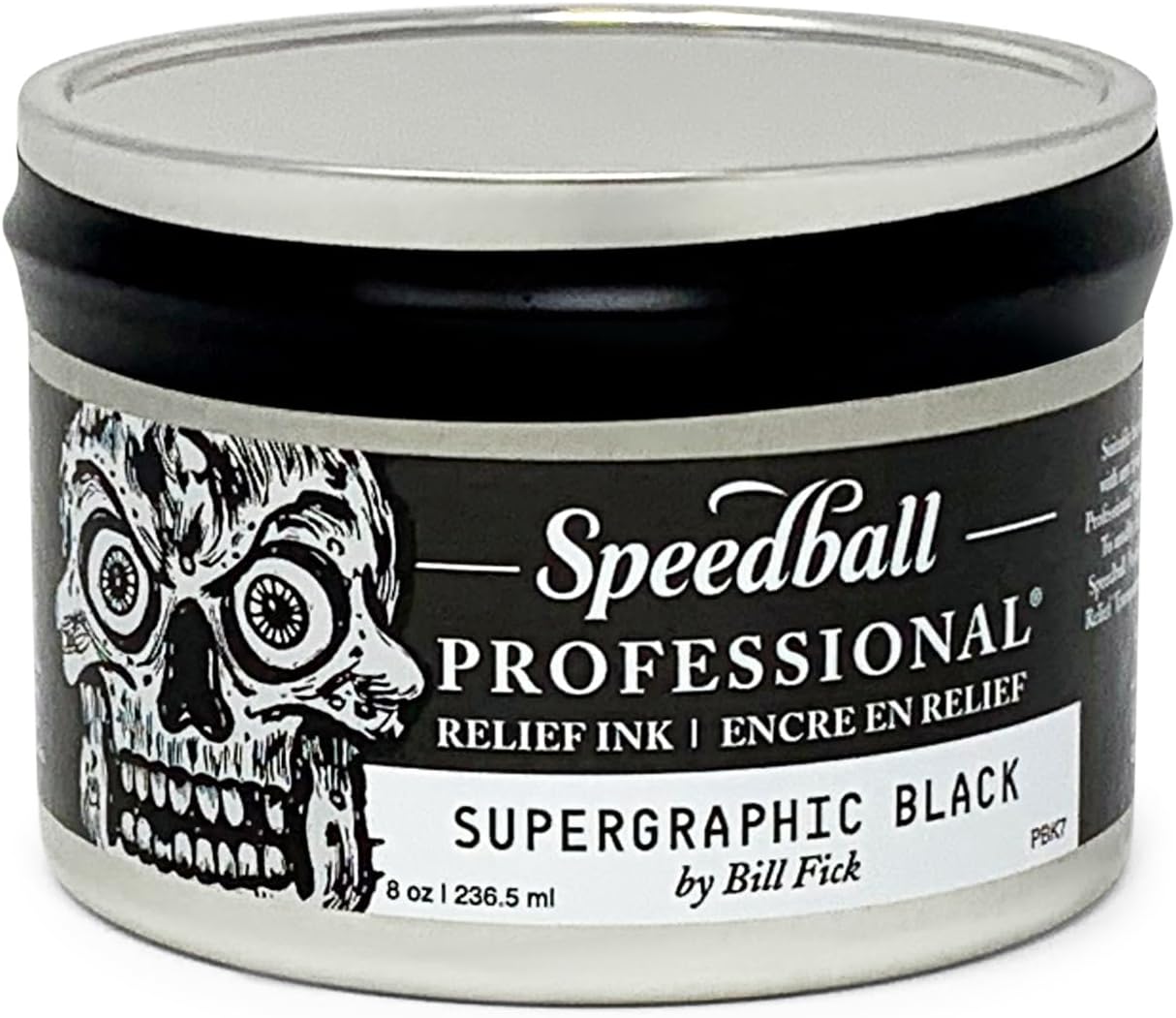 Speedball 8oz Professional Relief Ink Supergraphic Black, For Block, Relief Printing, Linocut, Wood Cutting, Oil-Based, Art, Craft Supplies