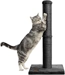 Karolpar 34inch Cat Scratching Post with Natural Sisal Rope 4.3Inch Large Diameter Scratcher Post Tree for Indoor Cats Black