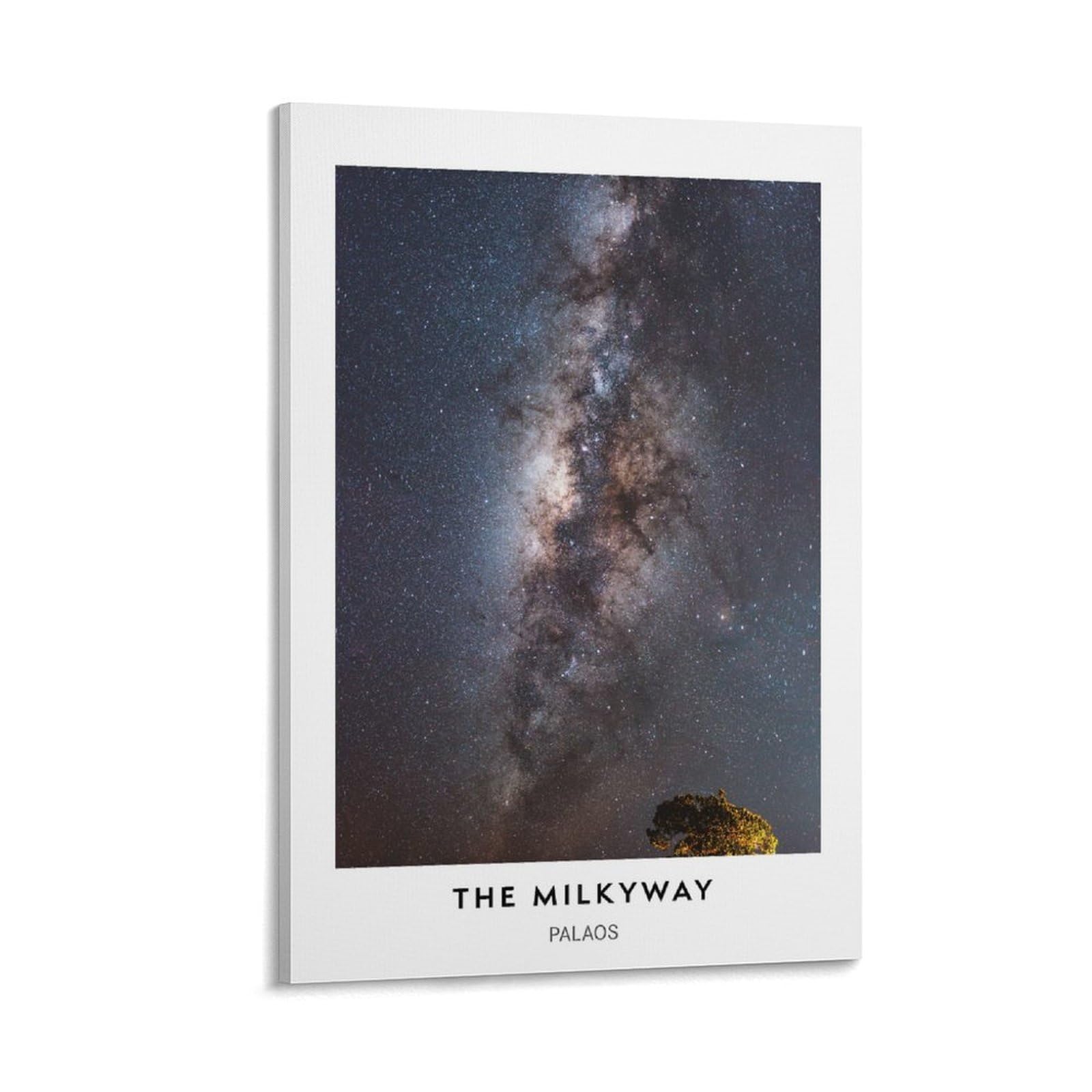 Junmoney Leinwanddruck Milky Way Galaxy Night Sky, 20x30inch(50x75cm), Für Schlafzimmerdeko, Ecken Oder Studios, Dekorative Wandkunst Für Ruhige Zimmer