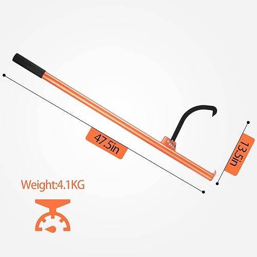 Miniatura 2 de Steel Log Peavy  Cant Hook 47"59" Log Peavy Logging Tool Herramienta de rodillos de registro (gancho de 47 pulgadas)