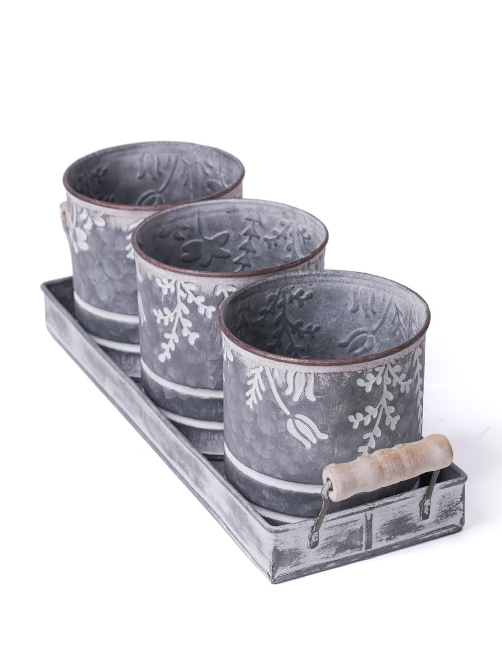 Pot de fleur intérieur en métal SEINHIJO : 3 statues modernes de 36cm pour plantes