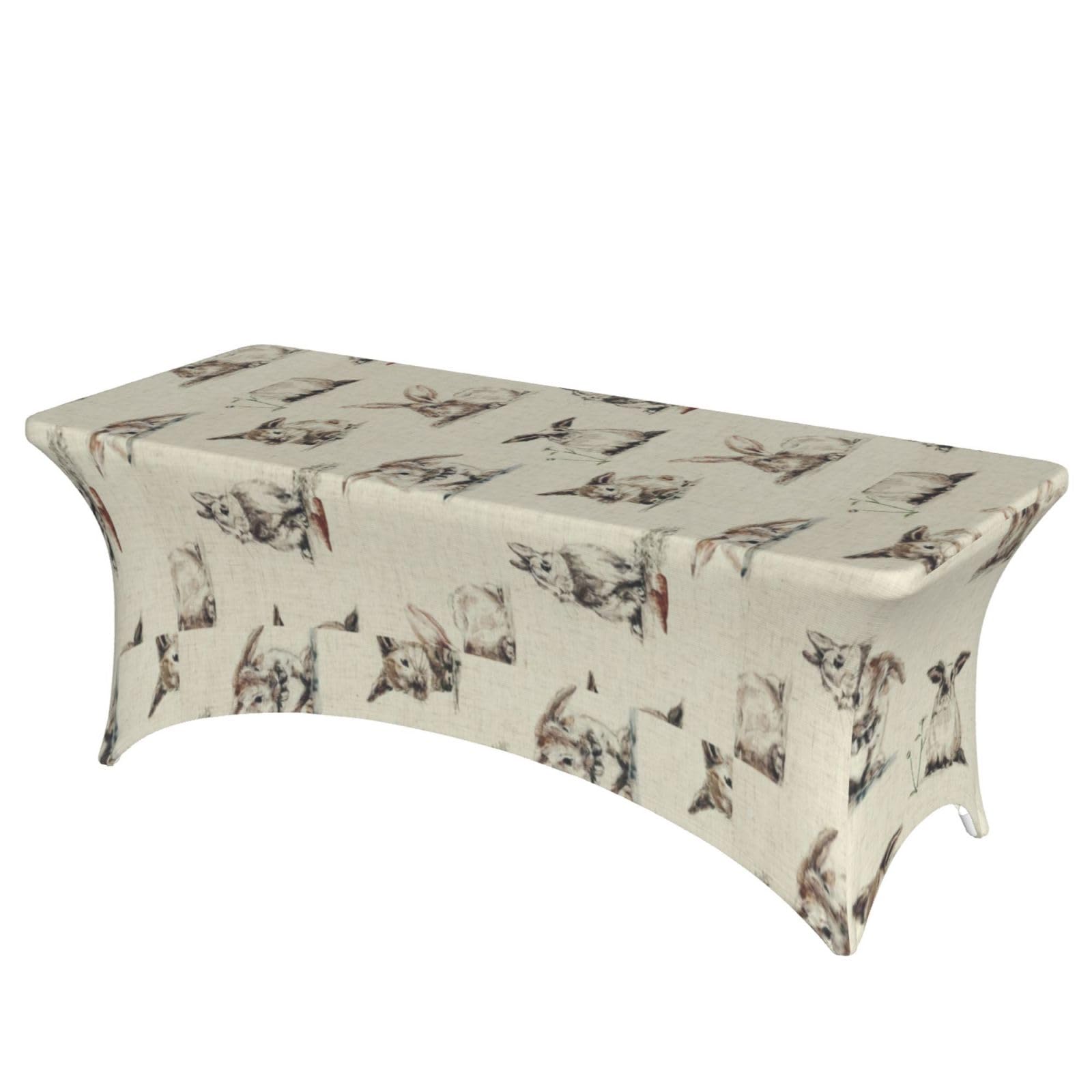ERCgad Rabbit Background Print Rectangular Tablecloth Dining Banquet Party Events Home Celebration Table Cover