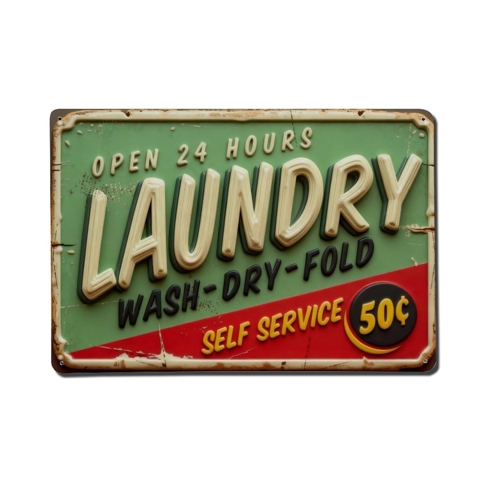 Iageret Vintage Retro Laundry Sign Pattern Metal Tin Sign Retro Wall Decor, Bar Garage Cafe Kitchen Home Wall Art Poster Decoration 8X12inches