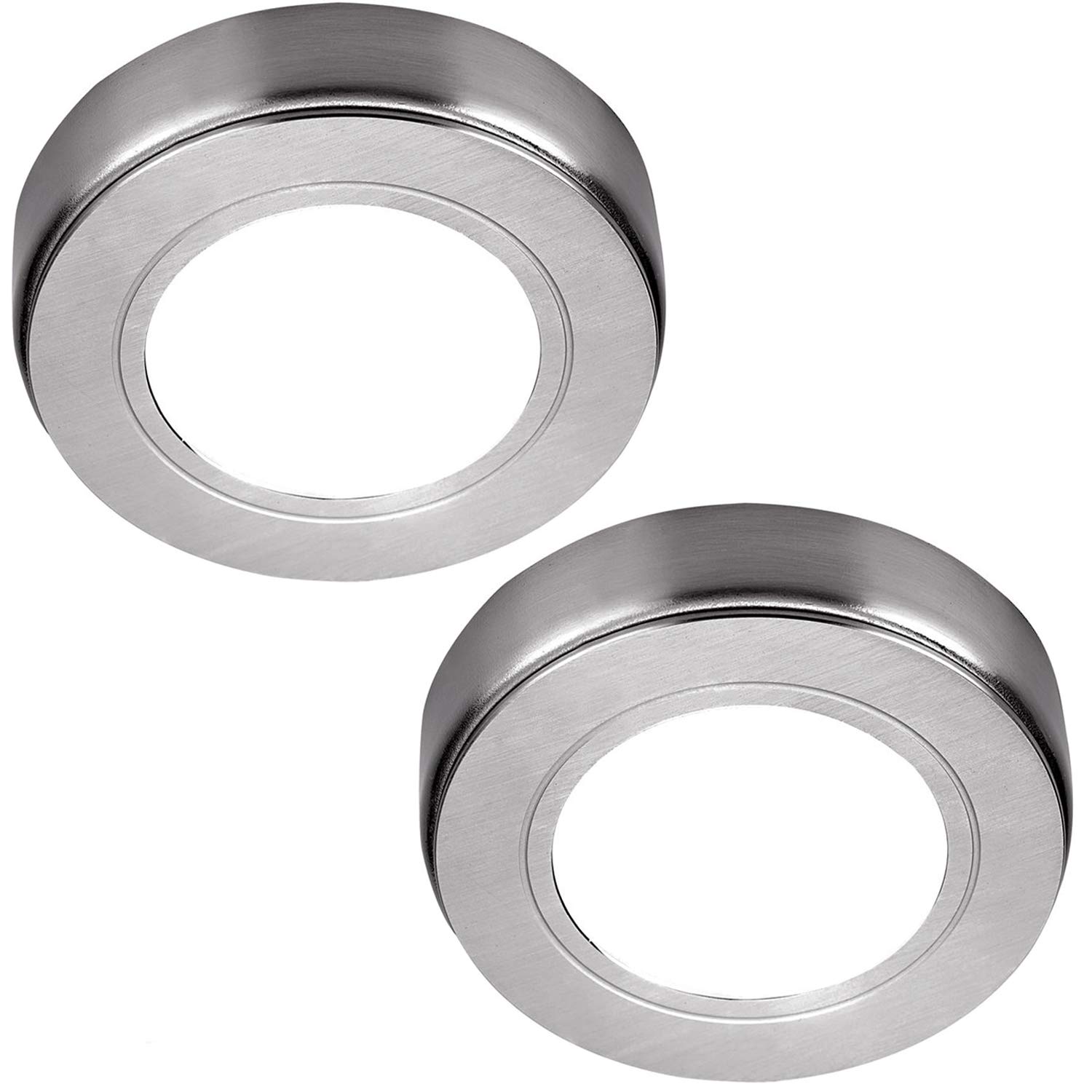 Loops White *240V Mains* Led Under Cabinet Kitchen Spotlights | Brushed Nickel & Natrual | Surface Or Flush Mounted Light Fittings | Recessed Cupboard Worktop Counter Unit Lighting Kit |