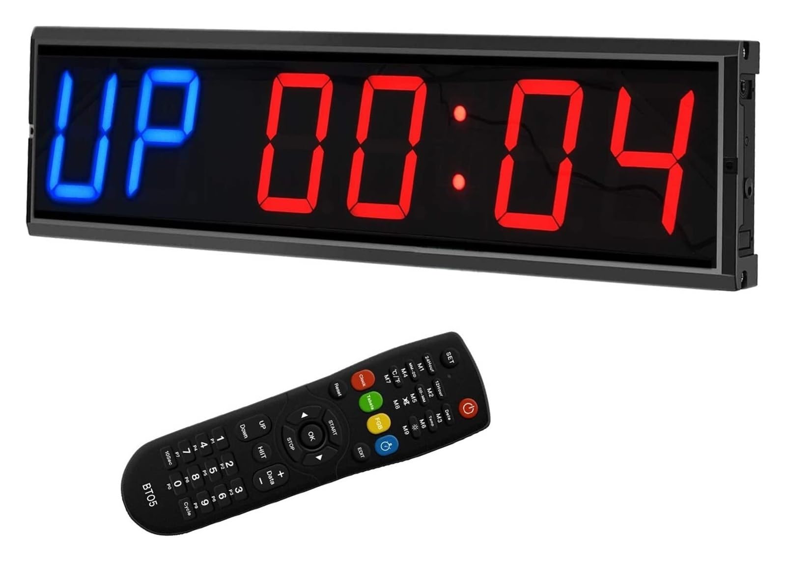 Horloge Murale LED, LED intervalle Gym minuterie compte à rebours/horloge chronomètre salle de classe école bureau Studio grand 4 pouces