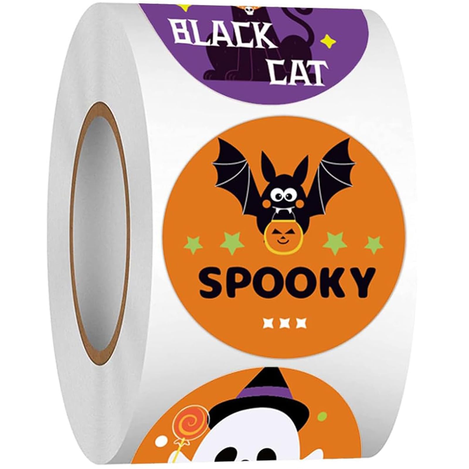 500Pcs Halloween Sticker for Candy Bags Adhesive Seal Label Envelope Paster with Scary Ghostly Pumpkins Bat Designs Halloween Sealing Sticker