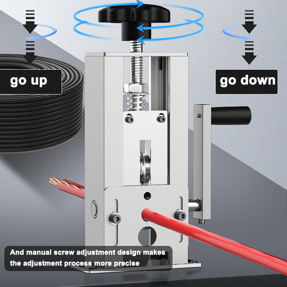 Weytoll Pelacables Doméstico Portátil Herramienta Pelacables Manual Peladora Eléctrica de Cable de 1-25 mm con Soporte de Manivela Uso con Taladro Eléctrico Manual
