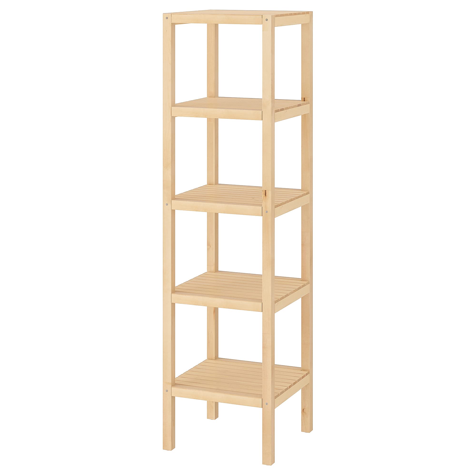 Earlywood Bathroom Shelf, Narrow Shelving Unit, Multifunctional Storage Rack, Wood Corner Rack, for Kitchen, Living Room, Bedroom (33D x 33W x 123H cm)-picture-13