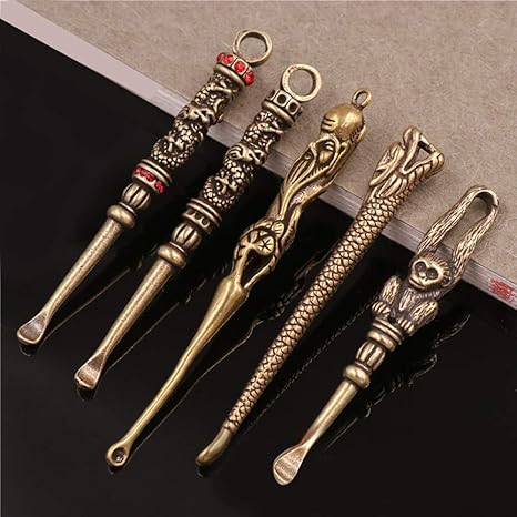 Amazon Co Jp Leafone 耳垢除去剤耳かきシェービングスプーン耳かき耳かきキュレットキーホルダー耳掃除道具6個 彫刻工芸品 ドラッグストア