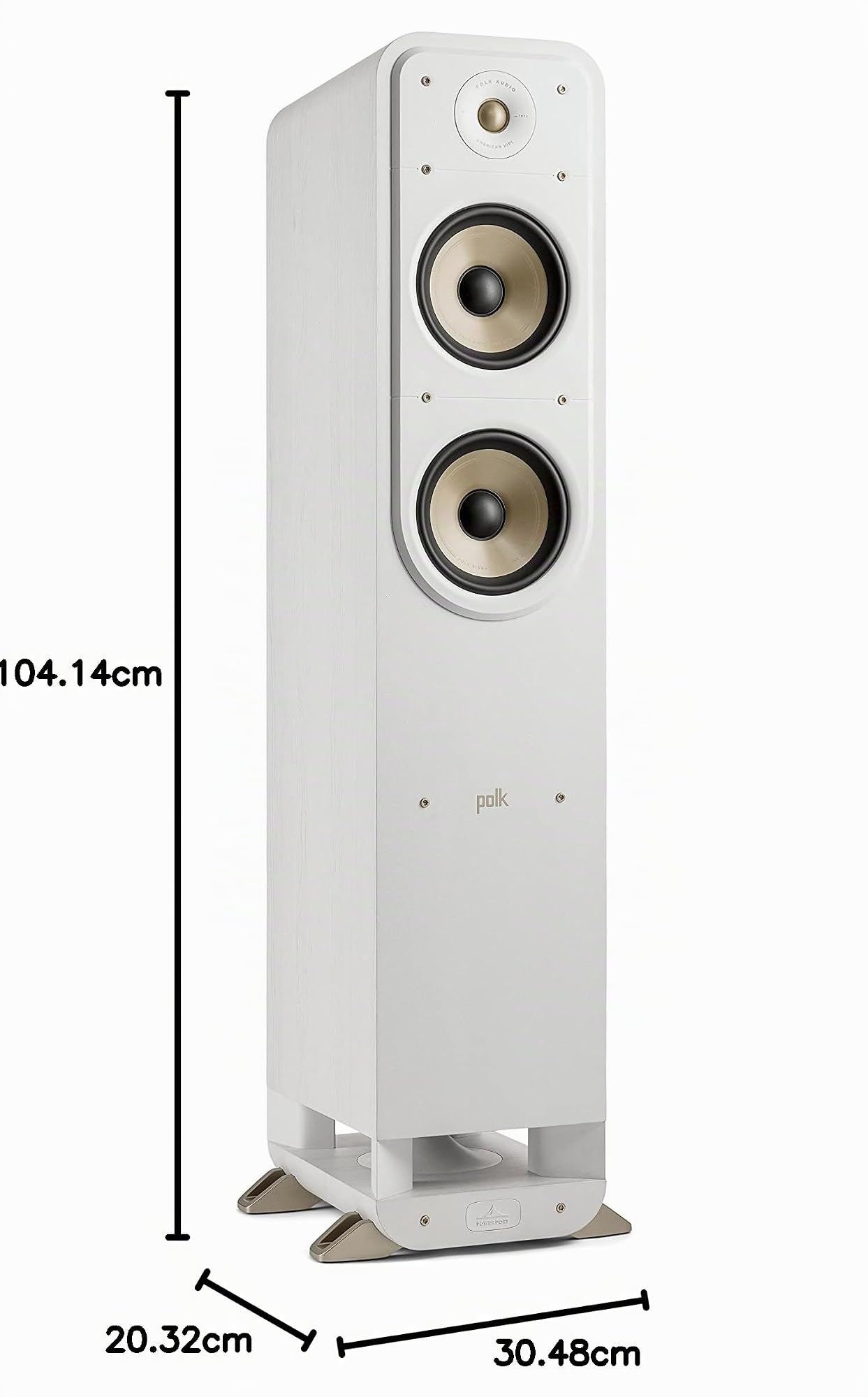 Polk Audio Signature Elite ES55 - Altavoz de Torre con Certificado de de Alta resolución y Dolby Atmos y DTS: Compatible con X, Tweeter de 1 Pulgada y (2) Woofers de 6,5 Pulgadas, Color Blanco