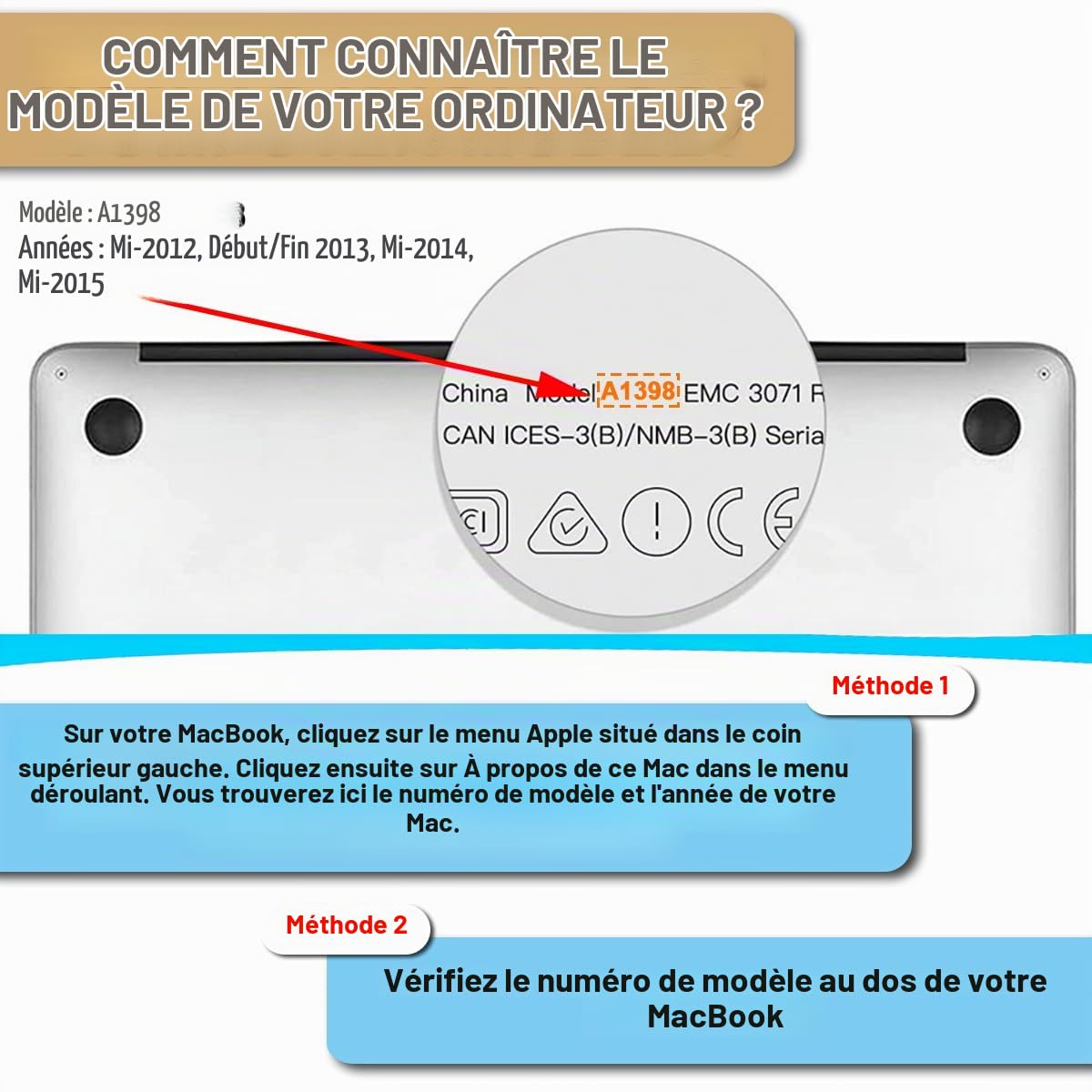 Ensemble de haut-parleurs interne à droite et gauche pour les haut-parleurs de remplacement compatible avec MacBook Pro 15 "Retina A1398 No. 609-0336-A Series (Mid 2012, début 2013) 2014 2015