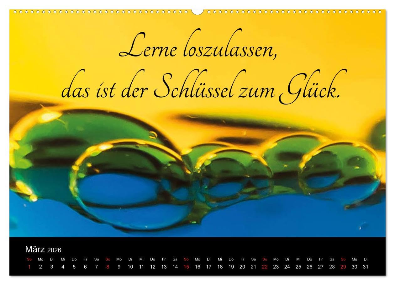 Mit Sprüchen und Weisheiten durch´s Jahr (Wandkalender 2026 DIN A2 quer), CALVENDO Monatskalender (CALVENDO Glaube)