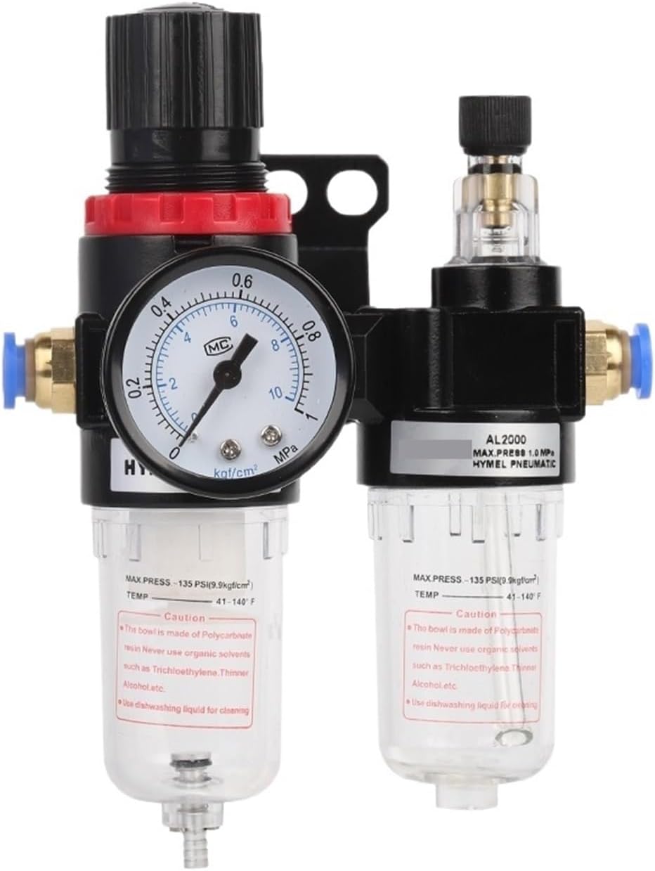 1pcs AFC2000 AFR2000 + AL2000 G1/4 air compressor oil and water separator air filter is used to reduce the pressure valve regulator(6MM)