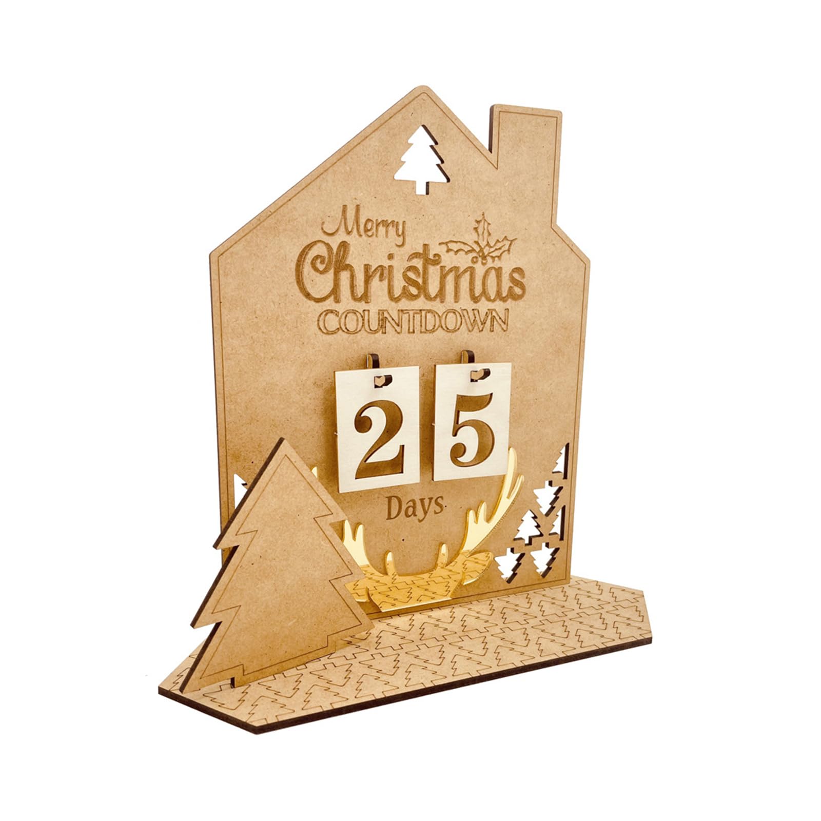 Jazuaiao Christmas House Ornament Countdown Calendar with Fiberboard for Hotel and Mall Decoration Kid Present Gift Farmhouse Ornaments
