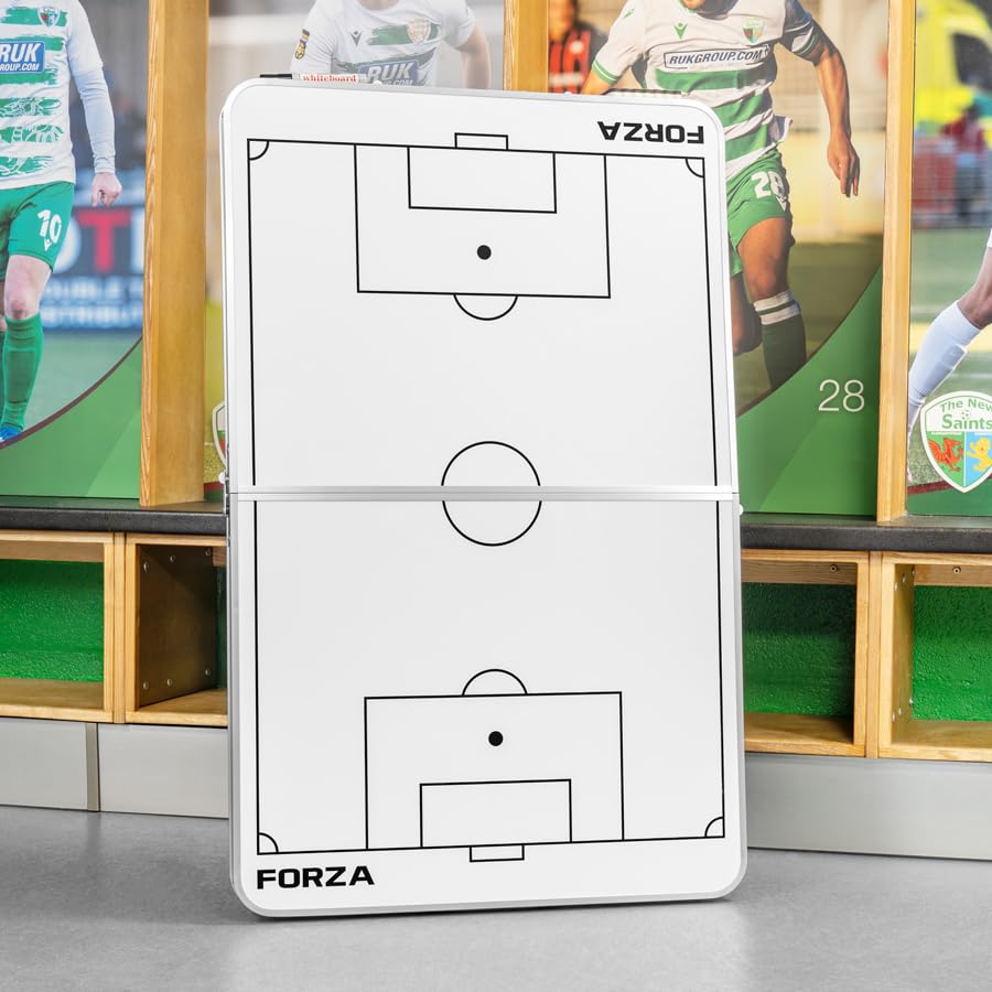 FORZA Mesa de entrenamiento | Pizarra blanca magnética plegable 2 en 1 y mesa para tácticas de fútbol - Altura ajustable, diseño de tono completo, imanes de equipo, bolígrafo y borrador