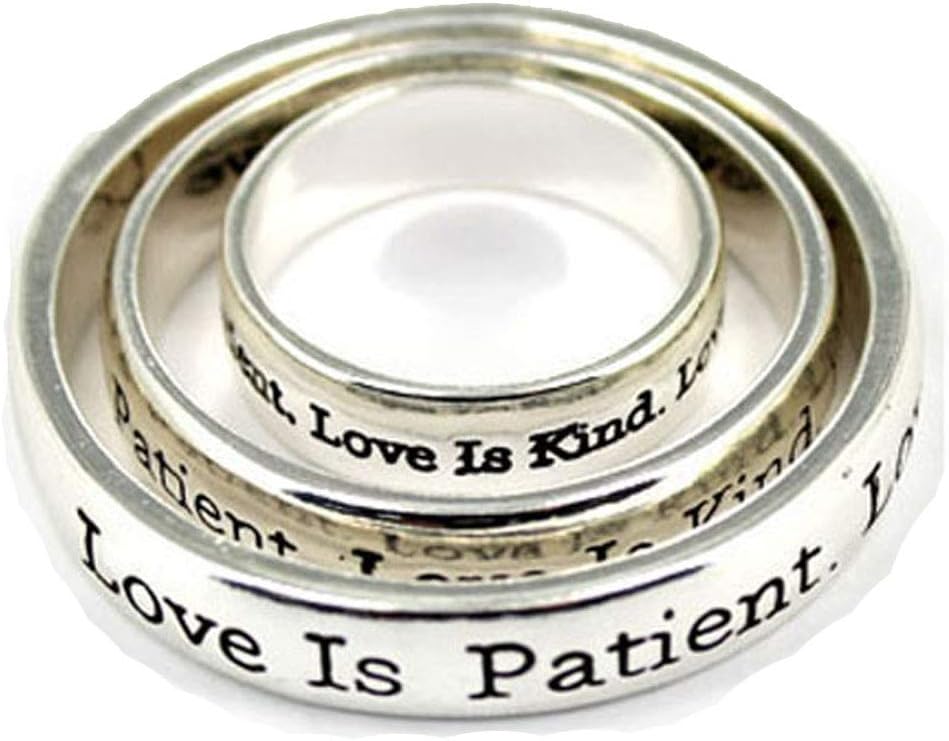Scarf Rings 4030295 3 Piece Set Christian Scripture Religious Jewelry 1 Corint.
