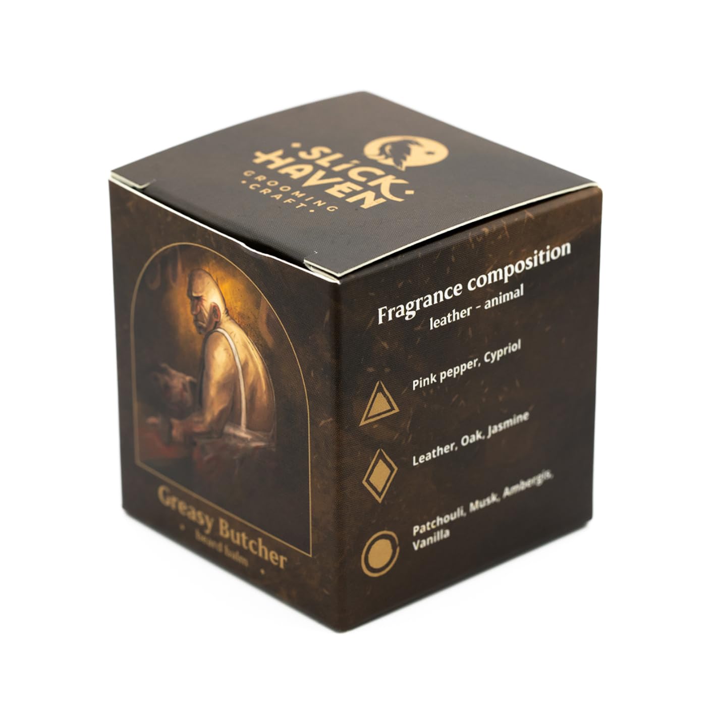 Greasy Butcher Balsamo per Barba 60 ml – Profumo cuoio-animale con note dolci e speziate – Qualità artigianale, protegge, nutre, dona lucentezza