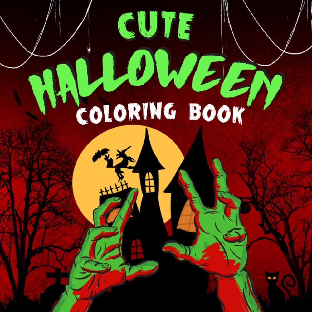 Cute Halloween Coloring Book: A Cute and Easy Halloween Coloring Book Filled with Fun Spooky Designs for Kids and Adults