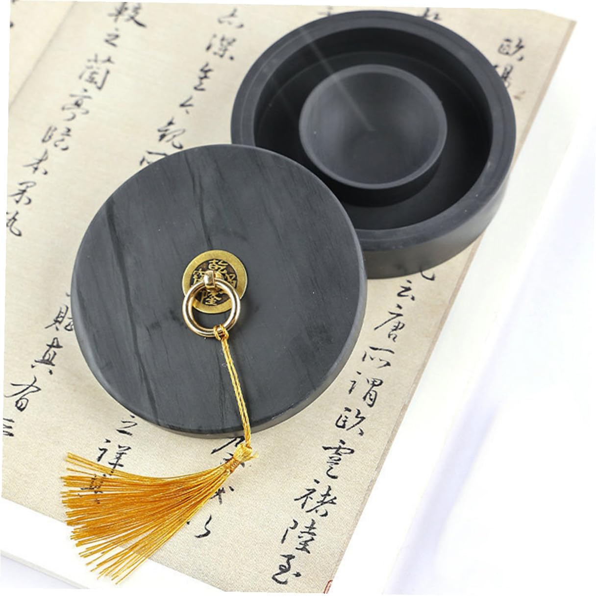 Pierre à Encre Classique Noire pour Calligraphie, Anti-évaporation