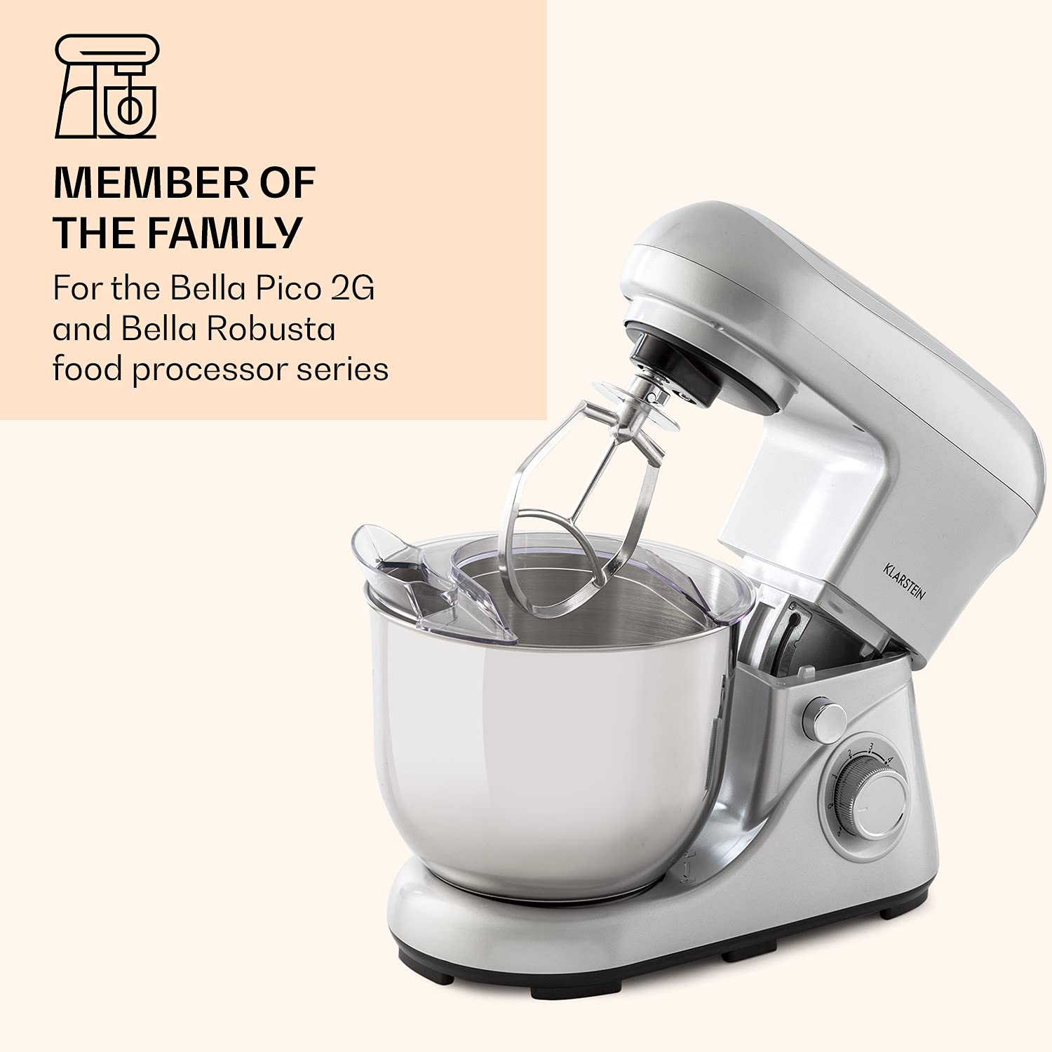 Asta Di Ricambio Per Robot Da Cucina Klarstein Bella E Lucia - Acciaio Inox 12x16cm - Foto 5