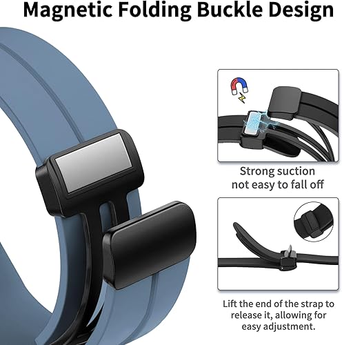 Miniatura 3 de kytuwy Correa de reloj de 0.78 pulgadas y 0.86 pulgadas, correa de reloj de liberación rápida con hebilla plegable, correa de reloj deportiva de