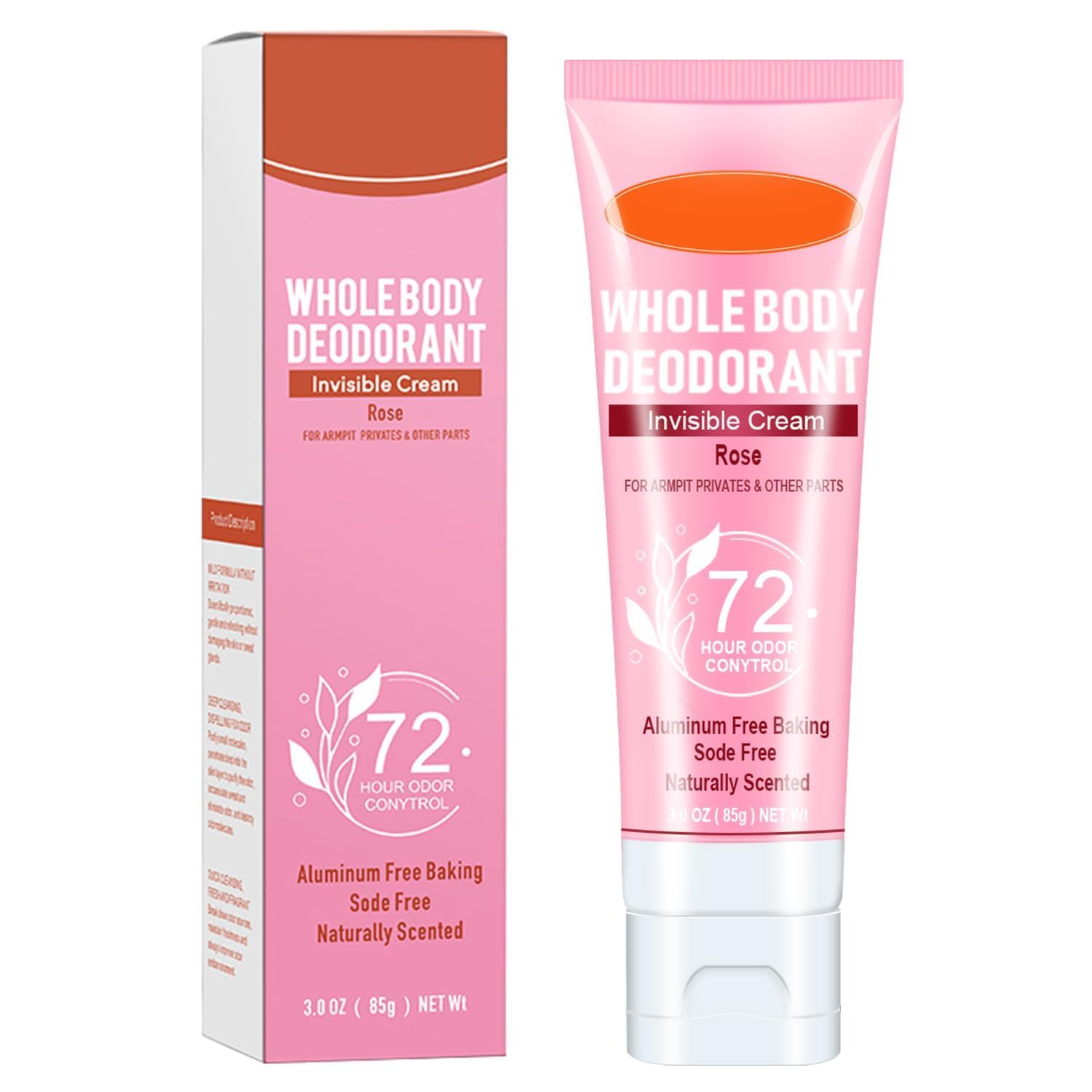 Whole Body Deodorant Invisible Cream Rose 85g | 72 Hour Odor Control, Aluminum Free, Baking Soda Free, For Men & Women, Underarm & Intimate Use-image-15