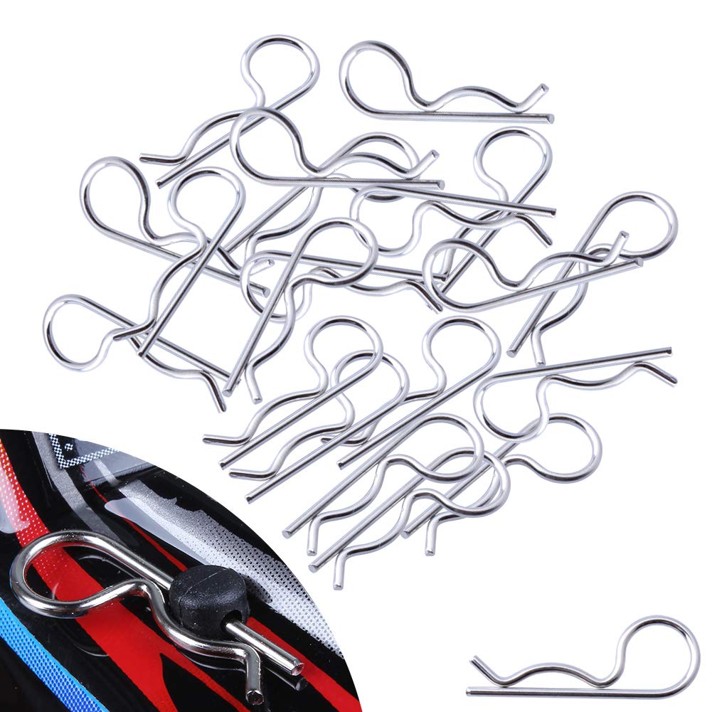 100PCS Universal RC Body Clips Pins for All 1/10 1/12 Scale Traxxas Redcat Axial SCX10 Losi HPI Himoto HSP Exceed RC Car Parts Truck Buggy Shell Replacement (Silver)