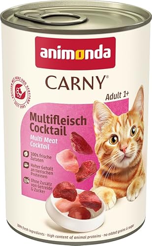 animonda Carny Katzen Nassfutter Multifleisch-Cocktail (6 x 400g), getreidefreies Katzen Nassfutter ohne Zucker, mit frischen fleischigen Zutaten