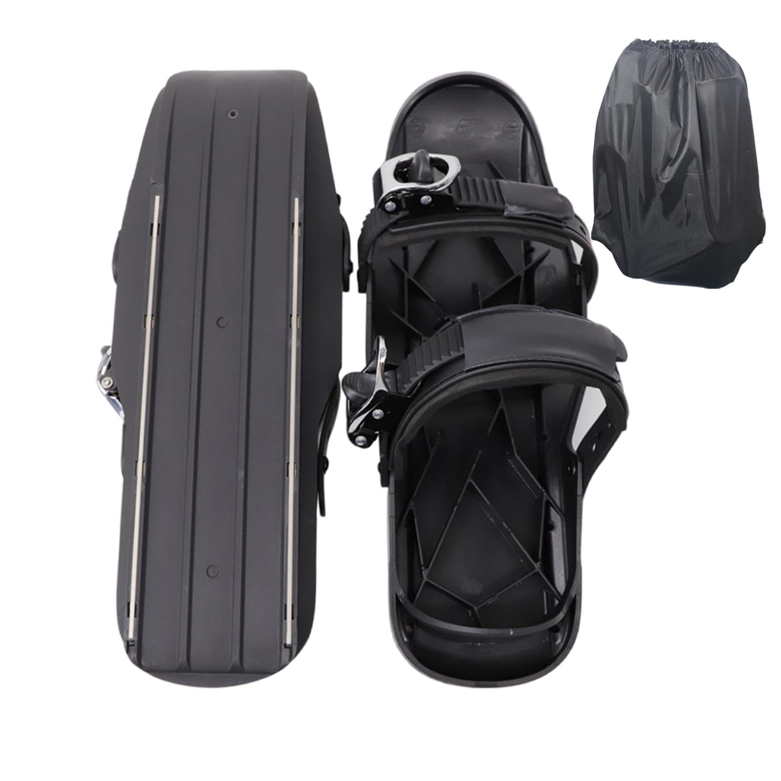 Patins à neige, courts - Outils de ski légers et antidérapants - Accessoires de ski réglables avec sac de transport - Raquettes à neige compactes multifonctionnelles pour hommes, femmes, enfants,