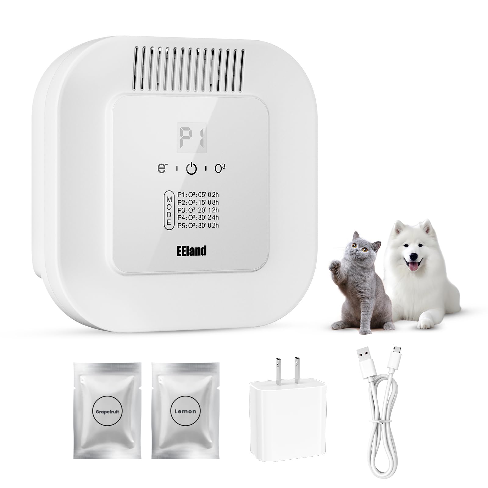 Cat Litter Deodorizer – 99% Odor Removal, Ozone Air Purifier for Pets, Strong Odor Eliminator for Litter Box, Toilet, Closet, Cabinet, Shoe, Garage