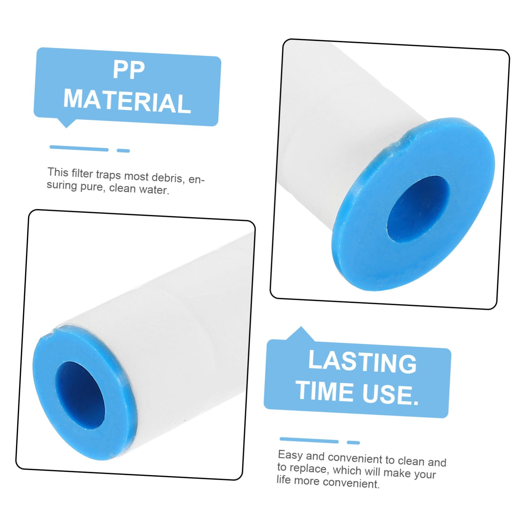 6 filtros de cabezal de ducha de alta presión, cartuchos de algodón PP reemplazables para una fácil limpieza y sistema de filtración de agua pura de baño para una experiencia de ducha similar al spa