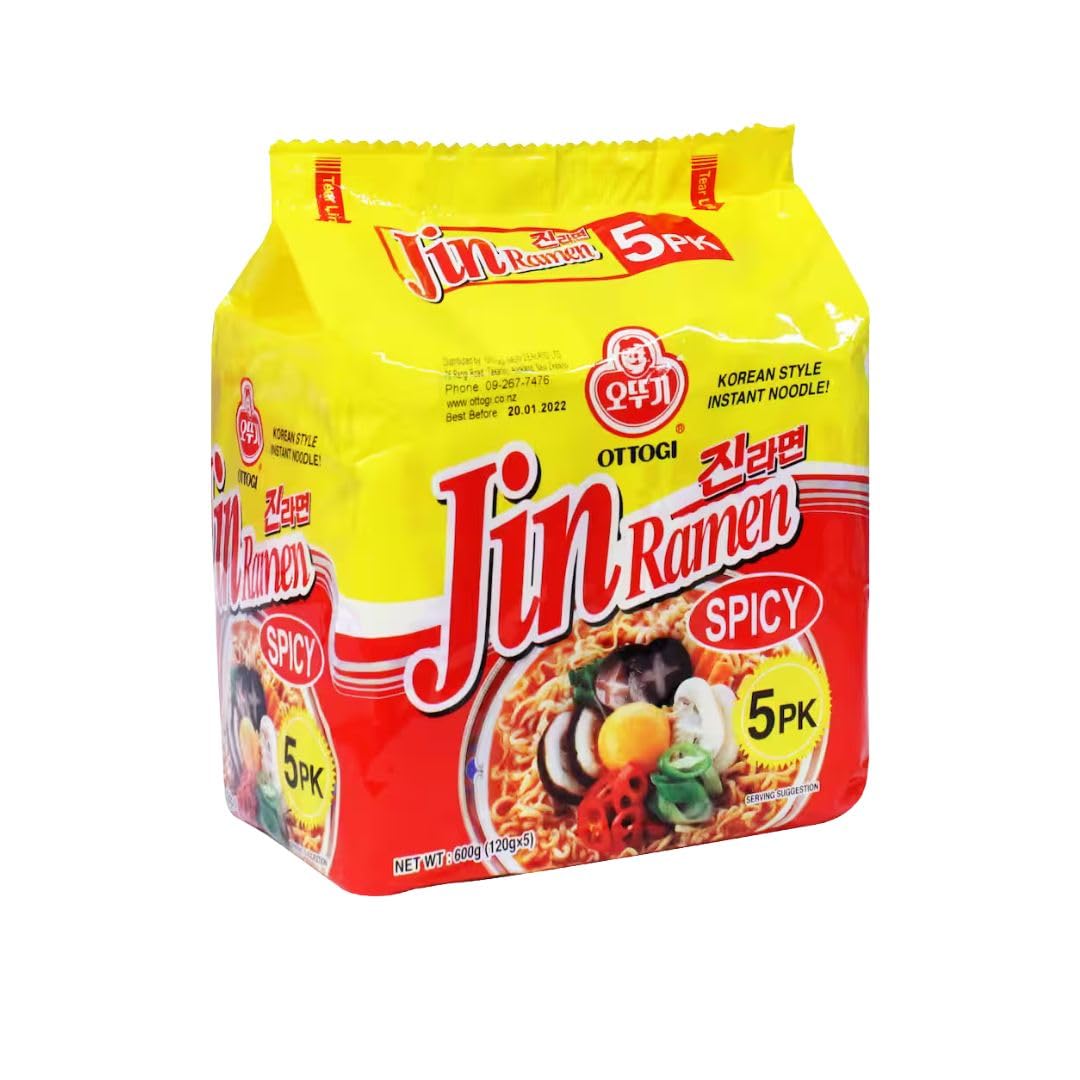 Jin Ramen Spicy Ramen Coreano 120g Pack de 5