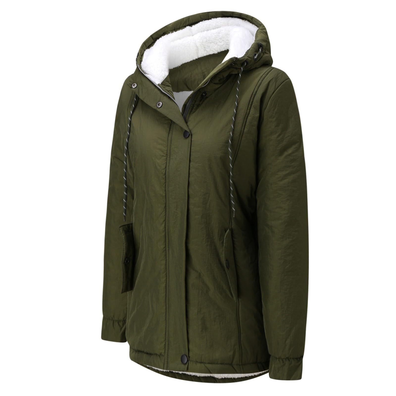 Winterjacke Damen Warm Parka Gefüttert Wintermantel Mit Kapuze Mantel