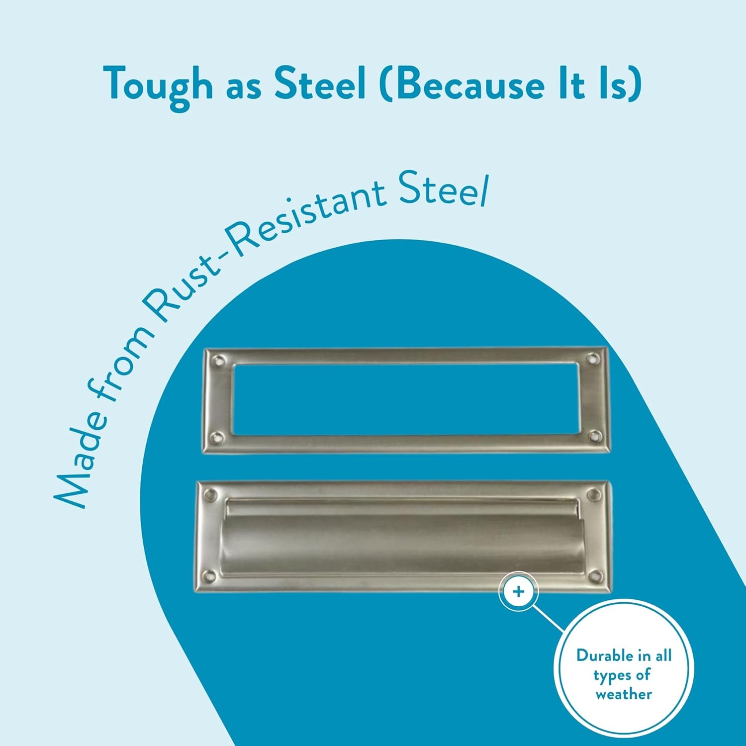 Architectural Mailboxes Mail Slot Cover for Front Door Mail Delivery, Satin Nickel