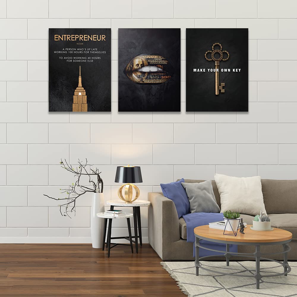 Motivational Wall Art Canvas Hustle Poster Office Wall Art ...