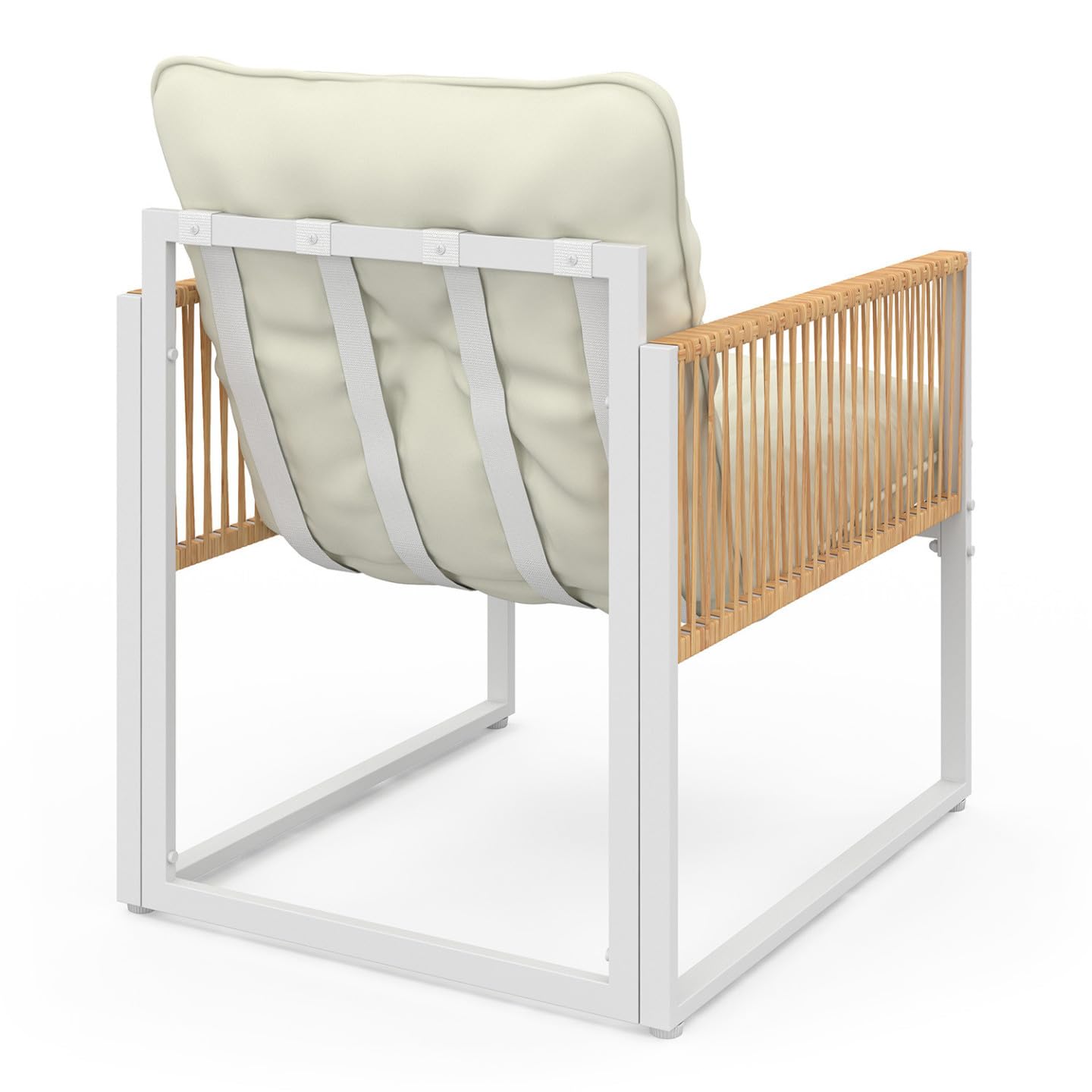 IDMarket - Salon de Jardin Bas Rio 6 Places Structure métal Blanc