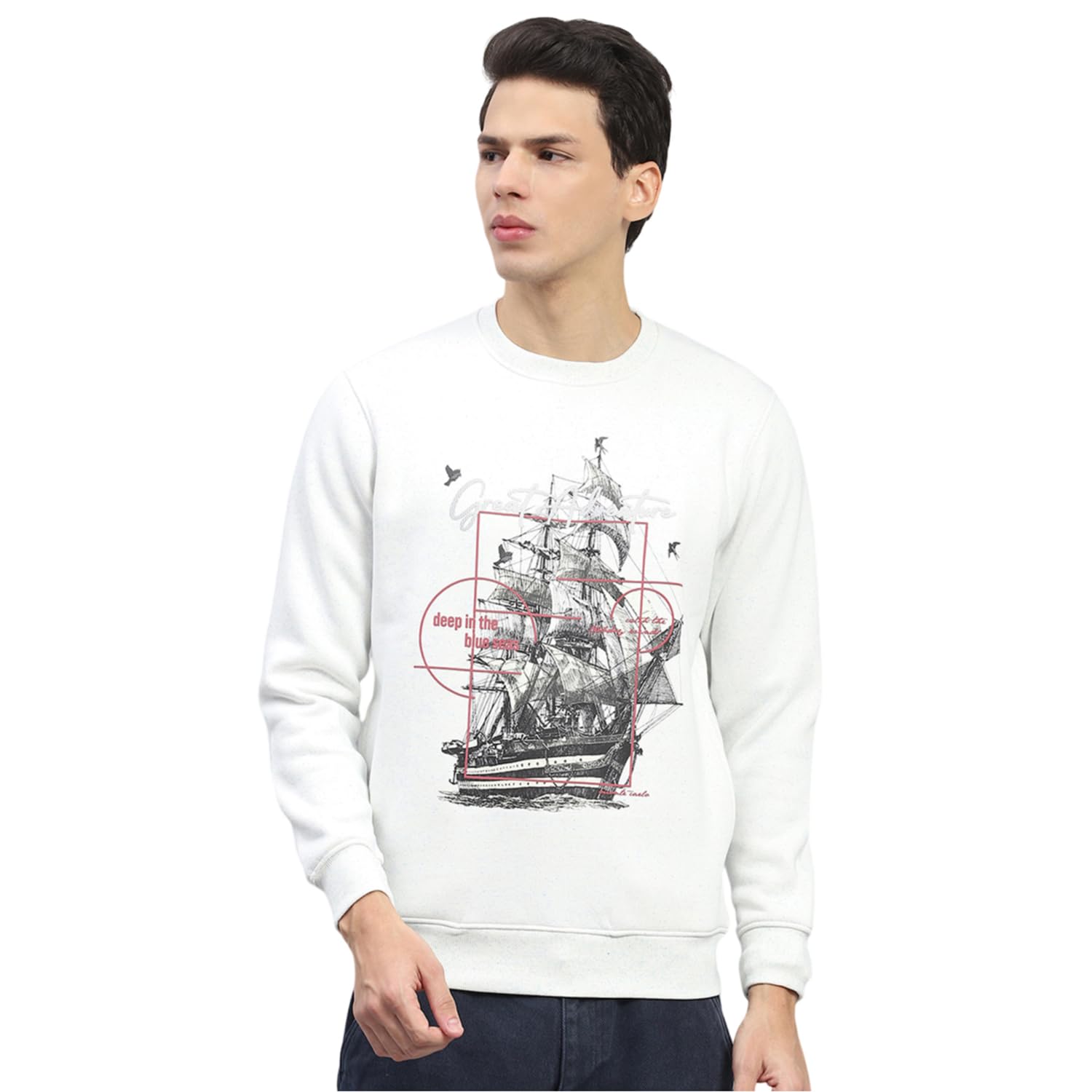 monte carlo Mens Printed Sky Blue Round Neck Full Sleeve Sweatshirt-picture-22