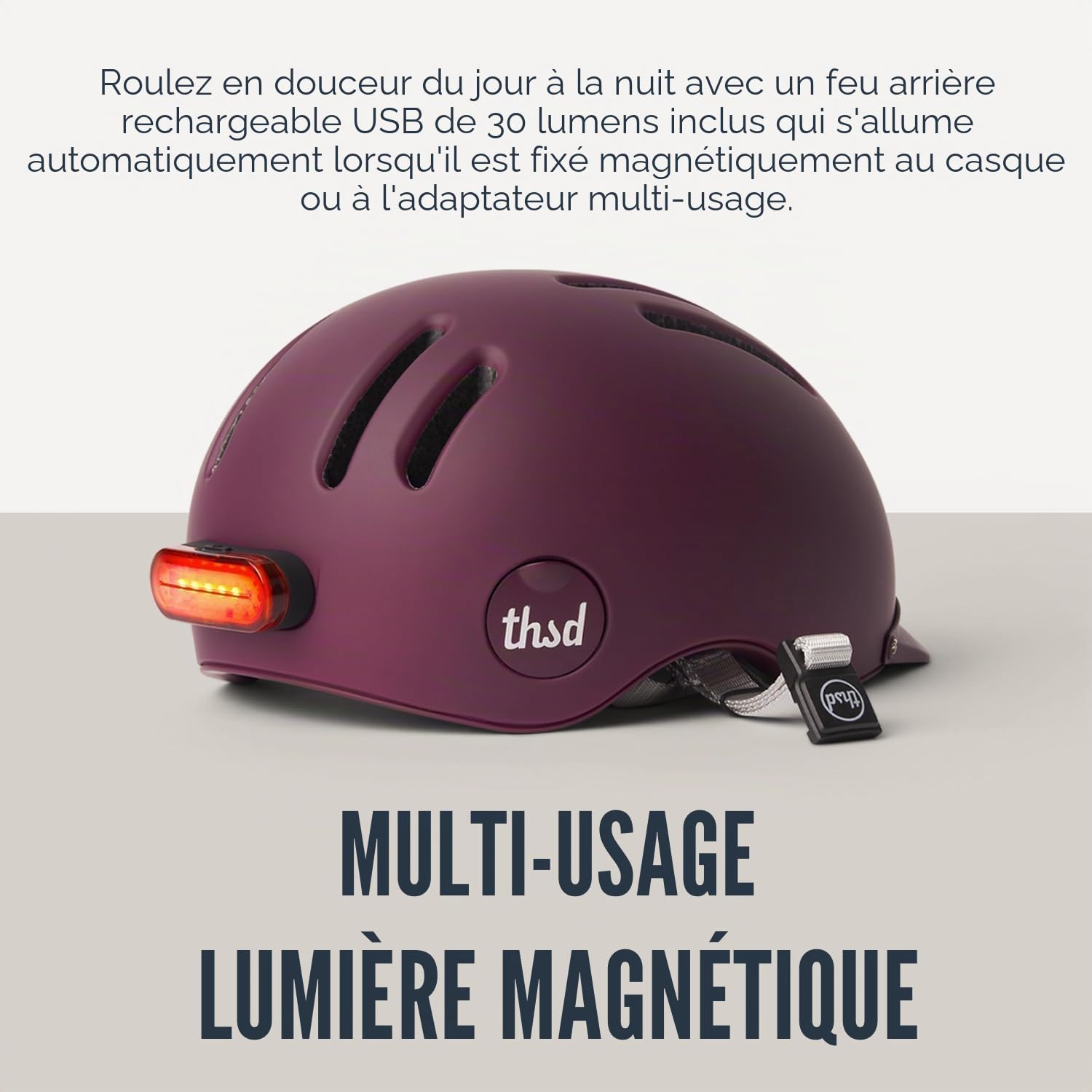Thousand Chapter MIPS Casque de Vélo pour Adultes - Feu Arrière à LED, Certifié pour la Sécurité à Vélo, Léger et à Profil Bas, Unisexe, Système PopLock