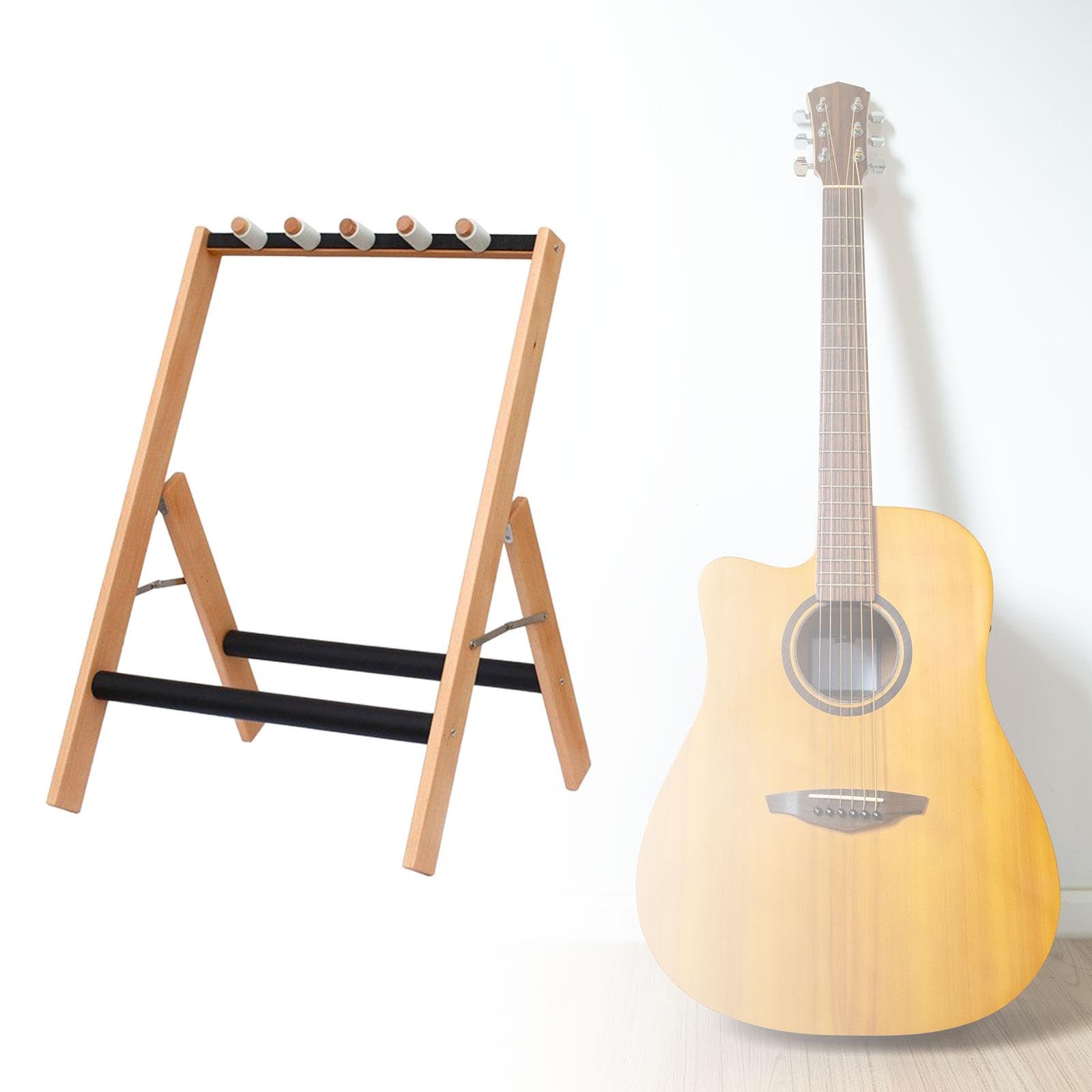 Gitarrenständer für Mehrere Instrumente, Klappbar, Aus Holz für E Gitarre Und Bass, Halte 3 Gitarren