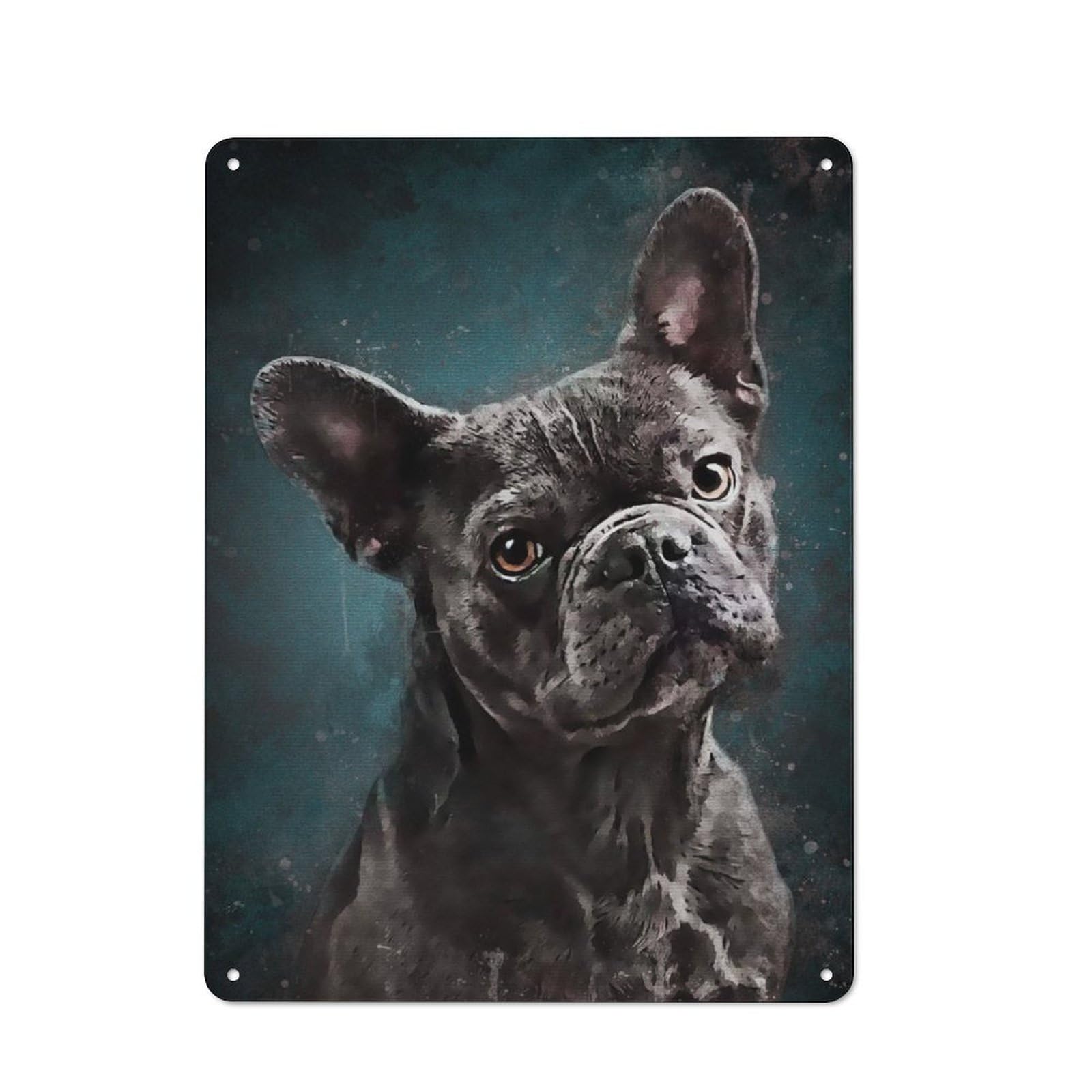 Junmoney Splatter Black Dog Tin Wall Plaque 40X30cm With For Kitchen Or Home Bar, Metal Sign Decor For Dining Areas And Home Bars
