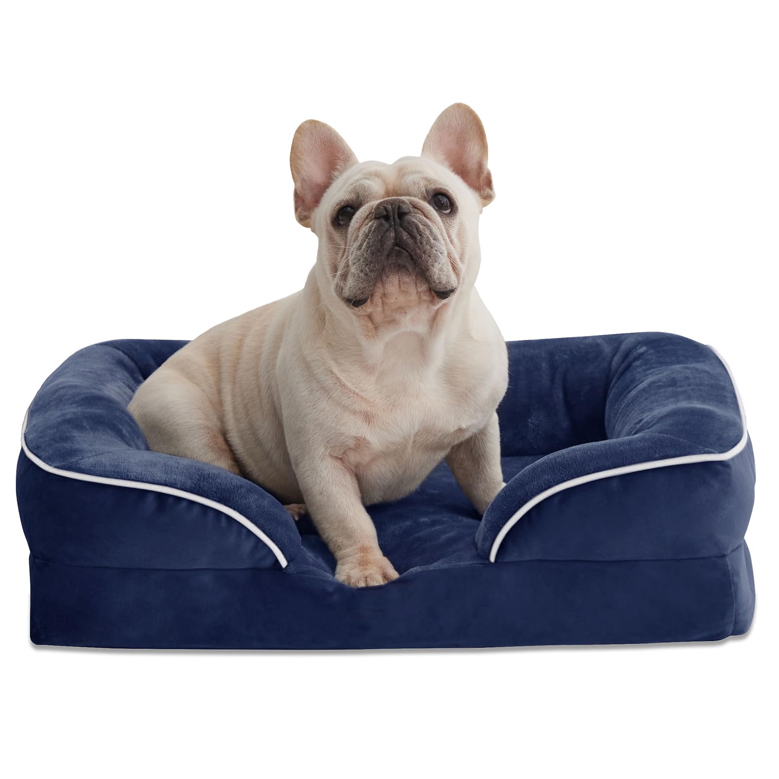 WAVVE Small Dog Bed Orthopedic Dog Bed Washable Memory Foam Removable and Waterproof