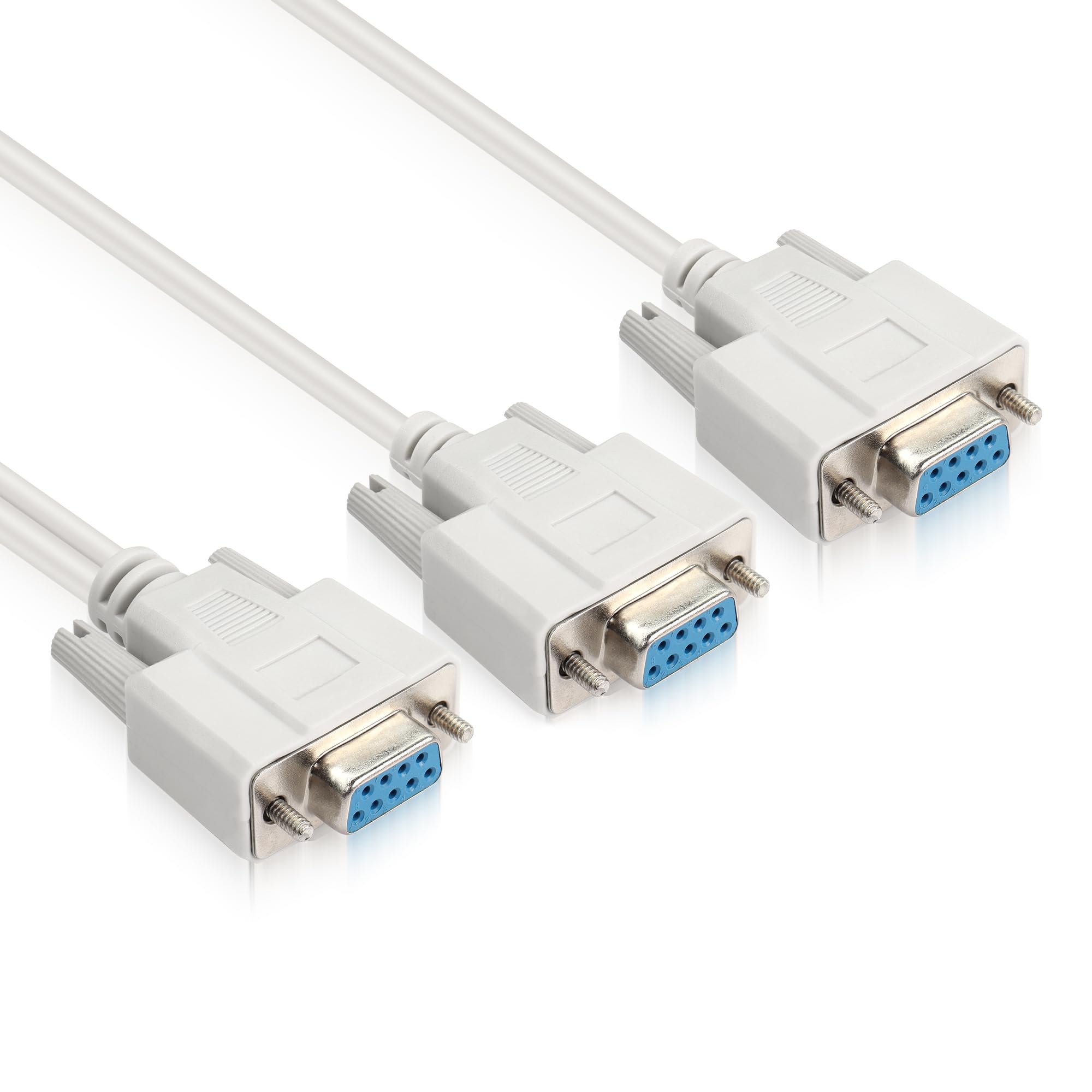 DB9 Y Splitter Cable DB9 9 Pin 1 femmina ale a 2 femmine Rs232 Serial Splitter Adapter Straight-Through Cable per collegare vari dispositivi di interfaccia seriale 30cm