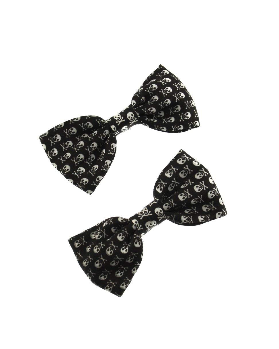 Zac's Alter Ego Jolly Roger Small Skull and Cross Bone Bows on Crocodile Clip