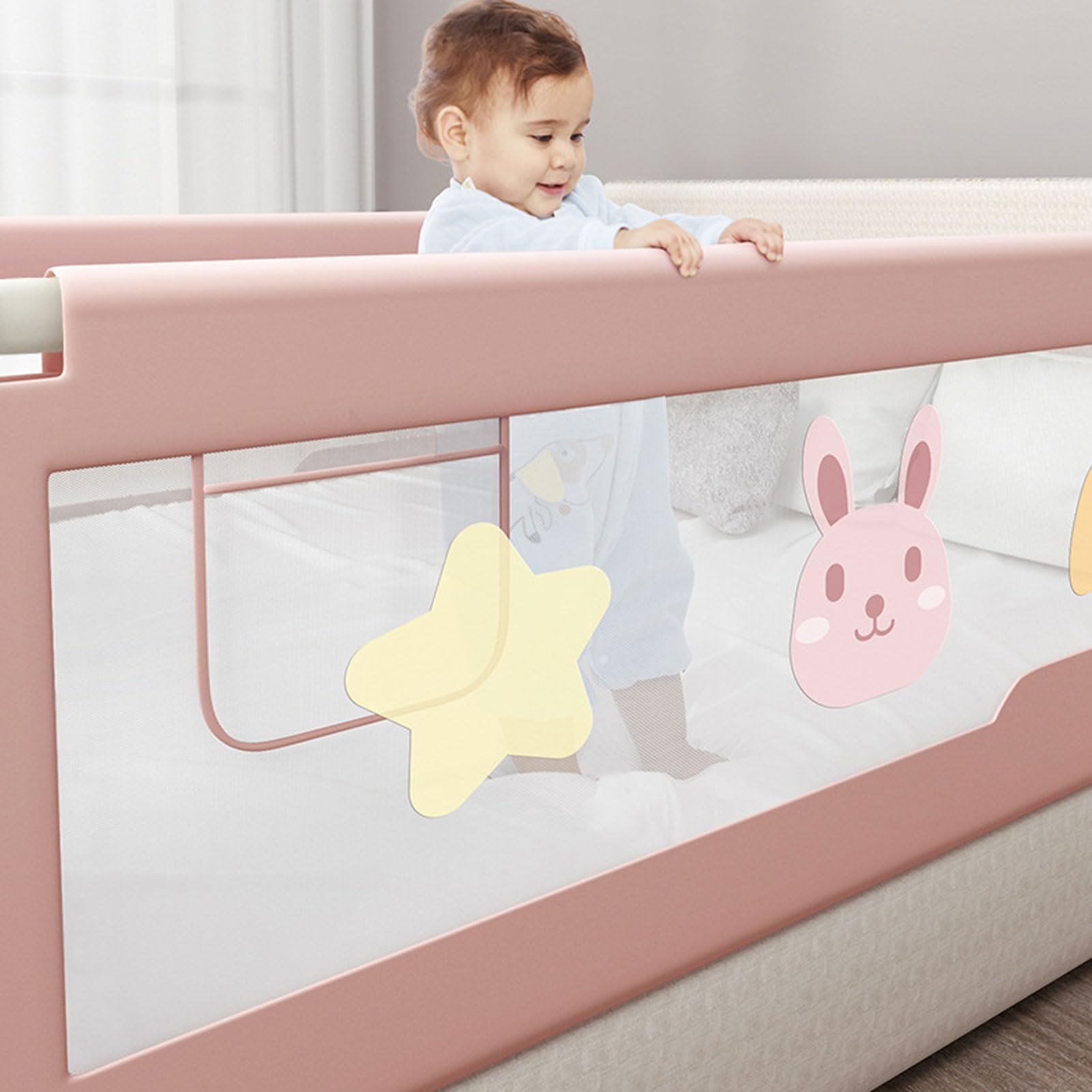 Barandilla de Seguridad para Cama Infantil, barandilla Protectora para Cama de niños pequeños, barandilla de Seguridad para Cama de bebé con Doble Cierre de Seguridad para niños, b