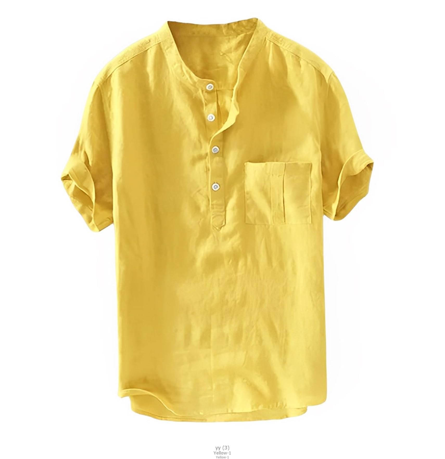 bollywood designer Men's Regular Fit Summer Wear Attractive Color Half Sleeve Cotton Mandarin Solid Collar Chest Pocket on Left Side Short Kurta-picture-15