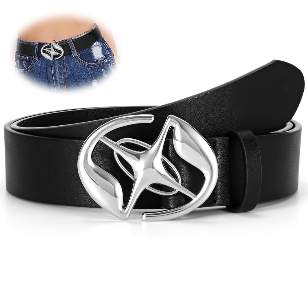 Leather Waist Belt, Women's Chic Faux Leather Waist Belt, Women Leather Belts for Jeans Dresses Fashion Gold Buckle Ladies Waist Belt, 2 Pack