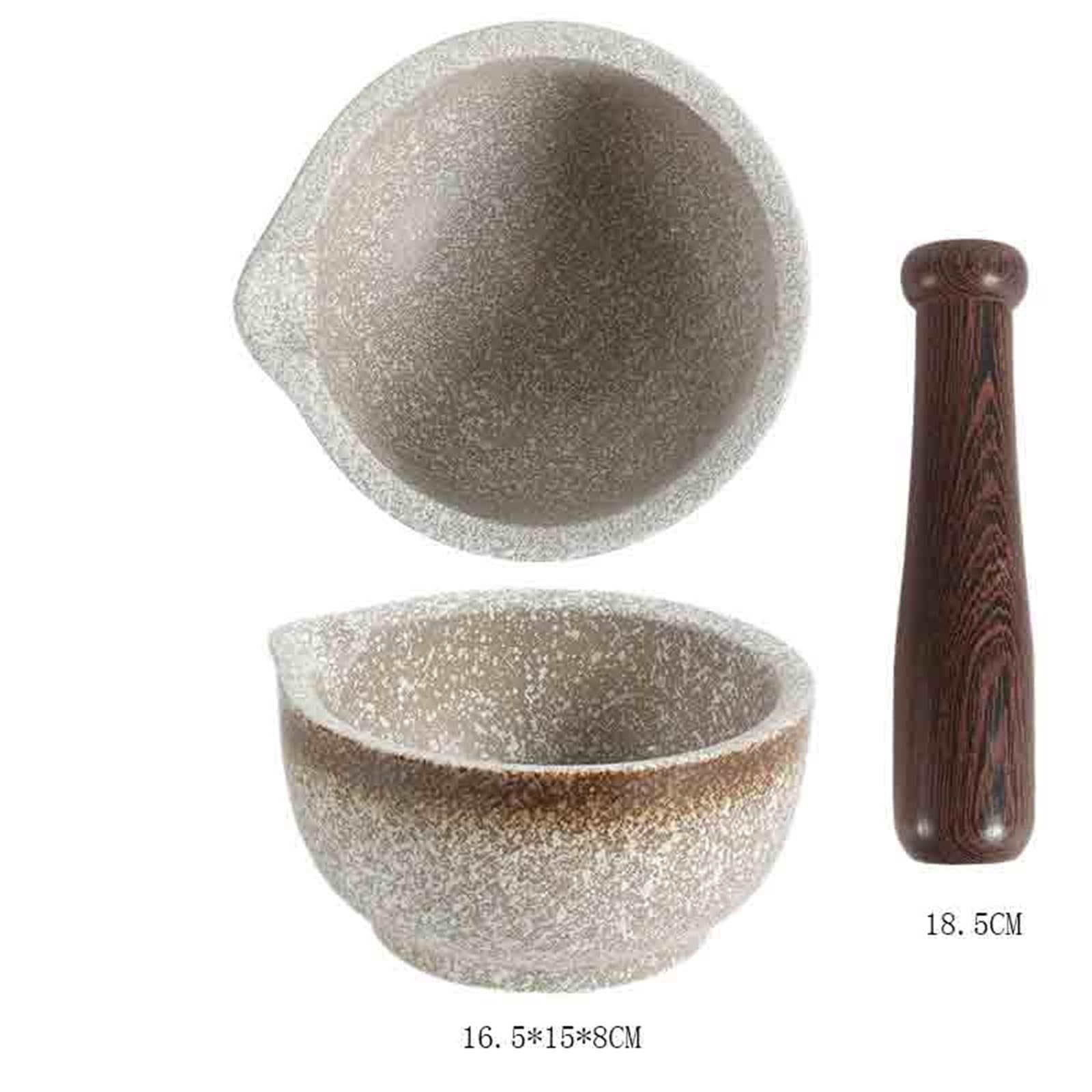 Mortaio con Pestello Set piccolo di mortaio e pestello in porcellana, ciotola in ceramica, massima capacità macinazione Molcajete per Pesto o Spezie