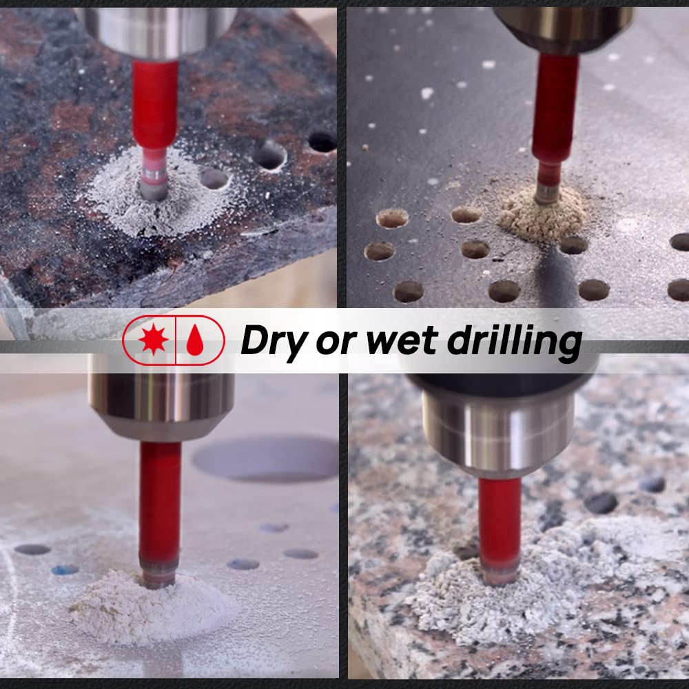 DT-DIATOOL - Set di punte diamantate per trapano in porcellana, con gambo esagonale, doppia estremità, 6-8 mm, 5 pezzi, per forare ceramica, marmo, pietra artificiale, granito