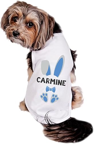 Miniatura 5 de Camisa personalizada para perro de Pascua, camisa de conejo de Pascua rosa y azul, camisa de orejas de conejo de Pascua para perros, camisa de